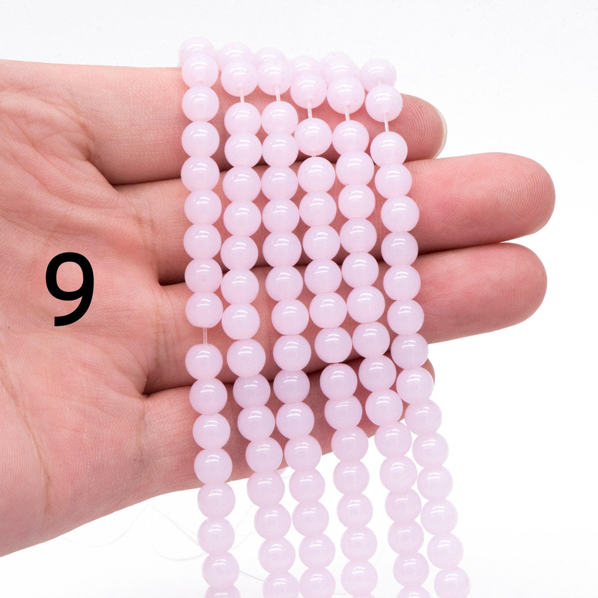 65pcs Smooth Round Glass beads 6mm, Full strand (GM-043)